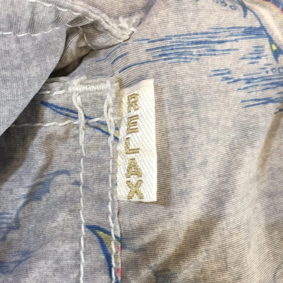 Tommy Bahama Relax Board Shorts Mens Medium Blue‎ Yellow Marlin Beach Print Swim - Picture 6 of 12